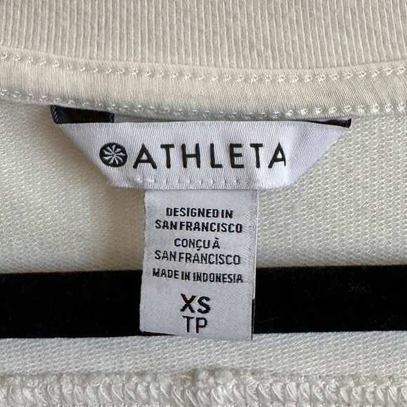 Athleta Retroterry V Neck Sweatshirt Tee in Magnolia White, Size XS - Picture 7 of 10